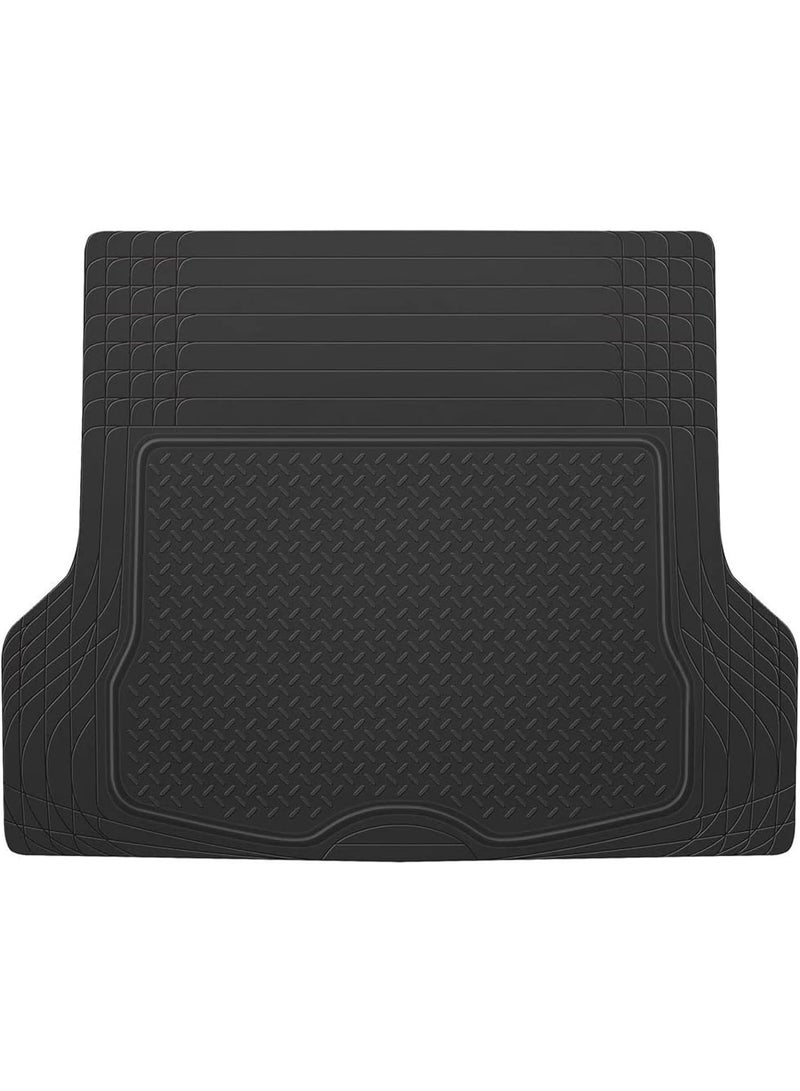Dunekart Universal Car Trunk Mat, Heavy Duty All Weather Cargo Liner Floor Protection, Waterproof Trimmable Rubber Pad for SUV Sedan Auto - Black - Image 1